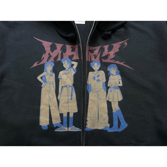 グランジロゴ ジップパーカー -Black-