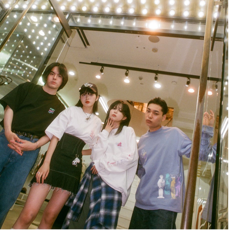 傘クマTシャツ -Black- 【マリマリマリー×マンガートビームス】