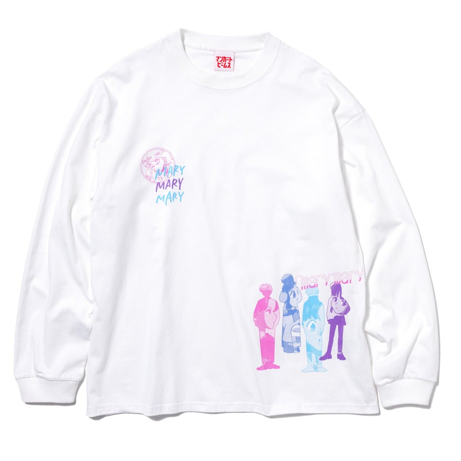 4人組コラージュ ロンT -White- 【マリマリマリー×マンガートビームス】