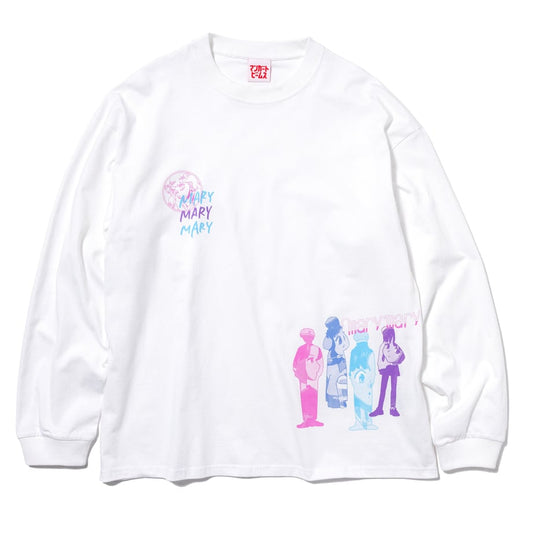 4人組コラージュ ロンT -White- 【マリマリマリー×マンガートビームス】