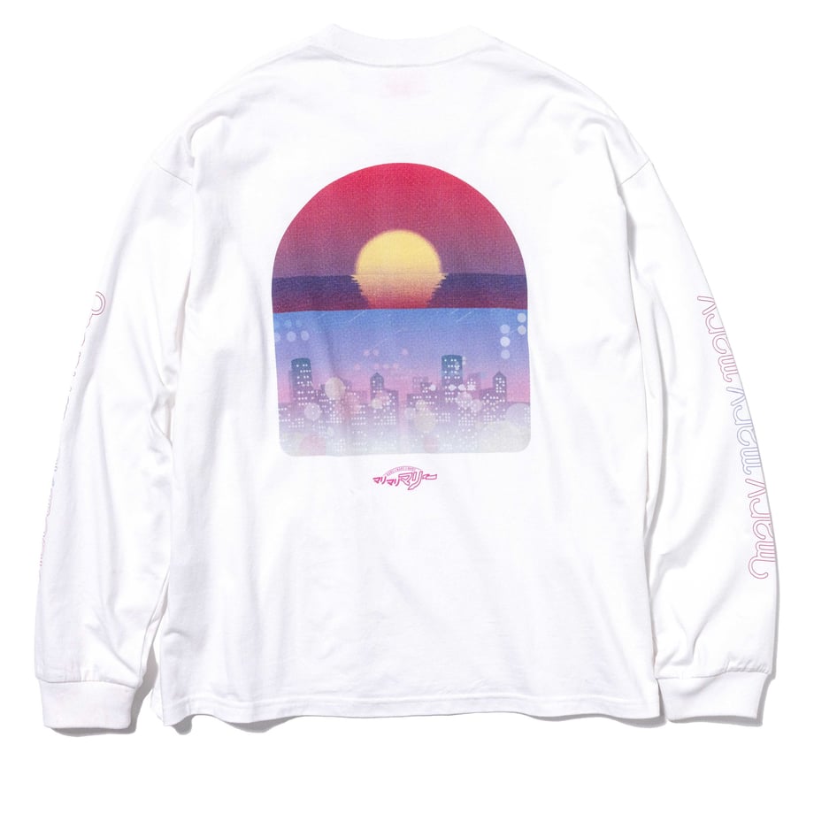 サンセットシティ ロンT -White- 【マリマリマリー×マンガートビームス】