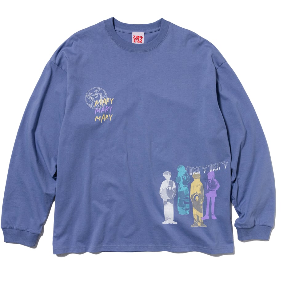 4人組コラージュ ロンT -SmokeBlue- 【マリマリマリー×マンガートビームス】