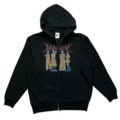 グランジロゴ ジップパーカー -Black-