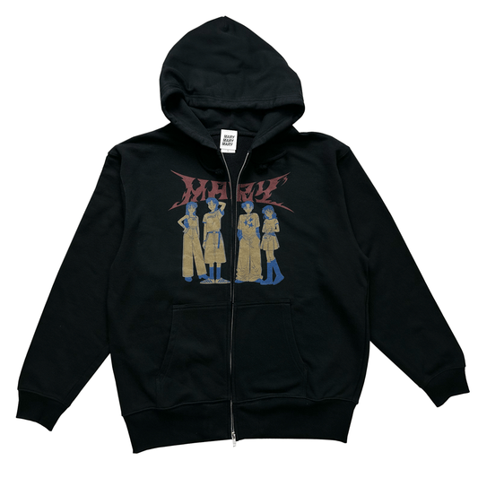 グランジロゴ ジップパーカー -Black-