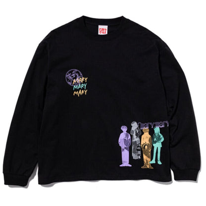 4人組コラージュ ロンT -Black- 【マリマリマリー×マンガートビームス】