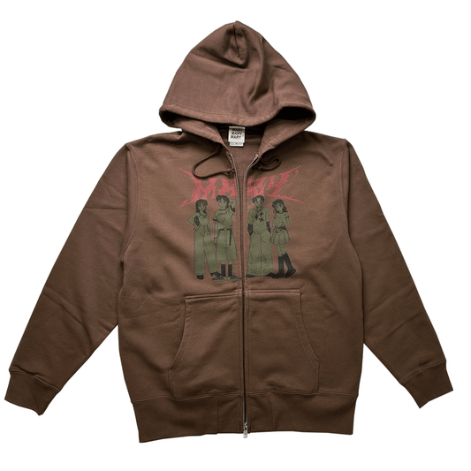 グランジロゴ ジップパーカー -Brown-