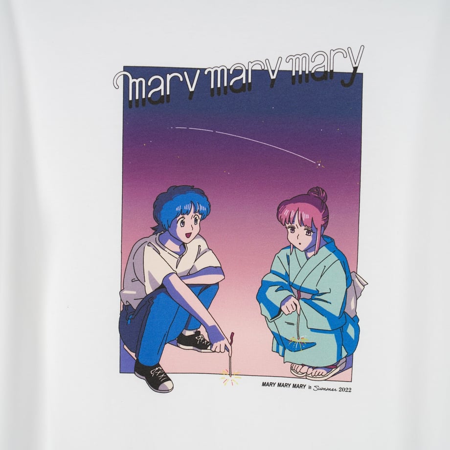 Tシャツ 〈Summer NIGHT〉 -White- – マリマリマリー