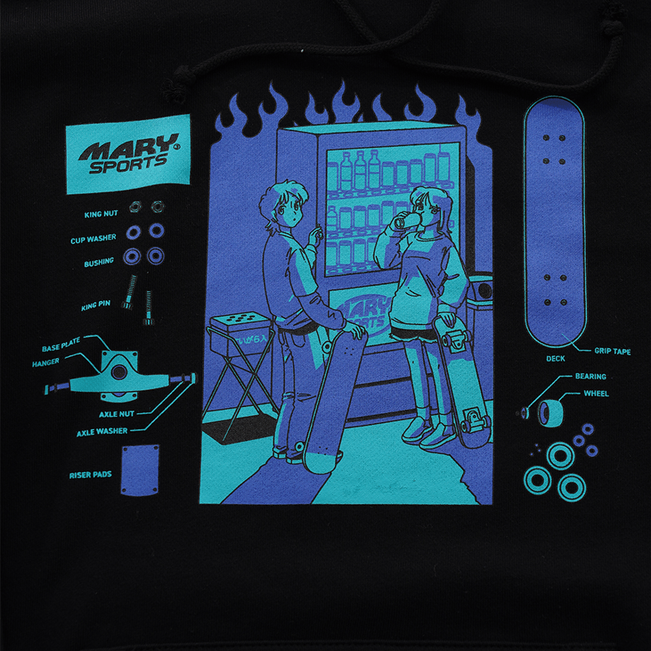 パーカー Skateboard Club -Black-