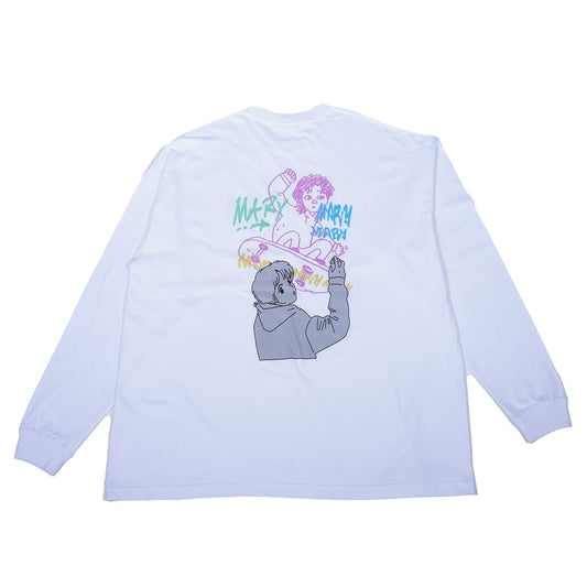 Skater Boy (レイジ画伯ver) ロンT 　-White-