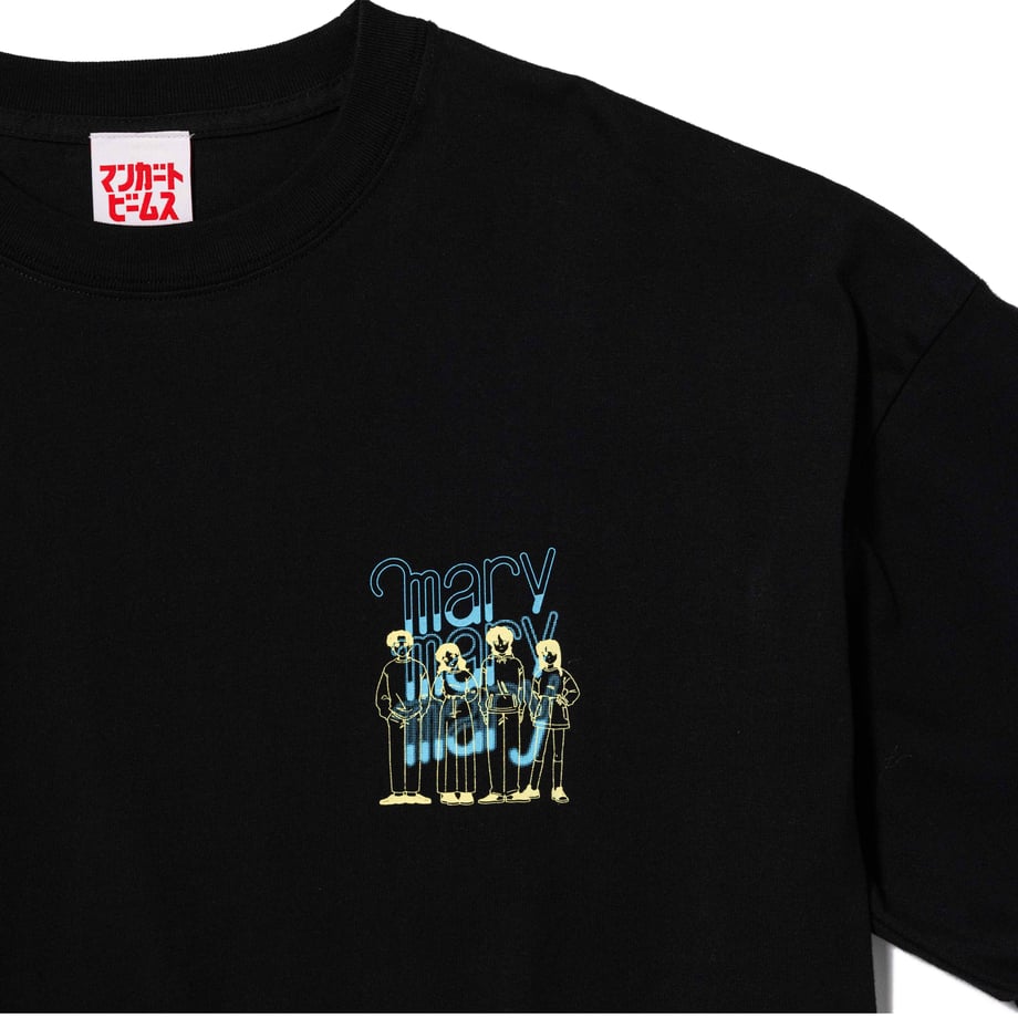 4人組フェードロゴTシャツ -Black- 【マリマリマリー×マンガートビームス】
