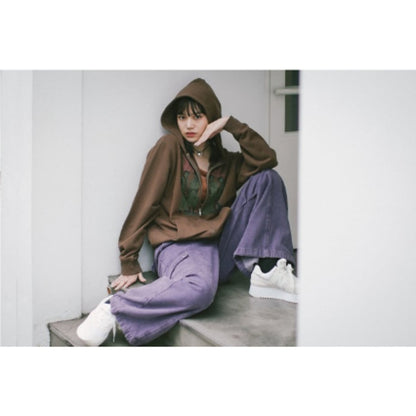 グランジロゴ ジップパーカー -Brown-