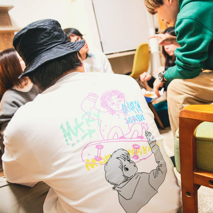 Skater Boy (レイジ画伯ver) ロンT 　-White-