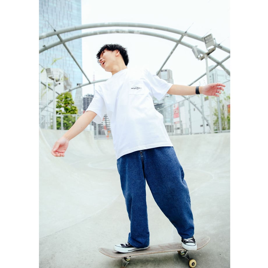 ポケットTシャツ 〈チャンネルロゴ 刺繍〉 -White-