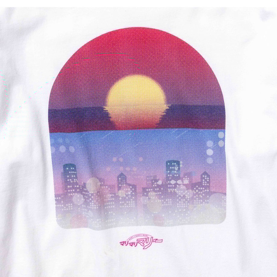 サンセットシティ ロンT -White- 【マリマリマリー×マンガートビームス】